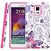 Note 4 Case, Style4U Galaxy Note 4 Butterfly Design Slim Fit Hybrid Armor Case for Samsung Galaxy Note 4 with 1 Stylus and 1 HD Clear Screen Protector [Butterfly Hot Pink]
