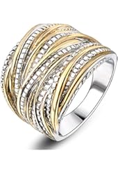 Mytys 18k Gold Plated Vintage Interterwined Design Fashion Rings