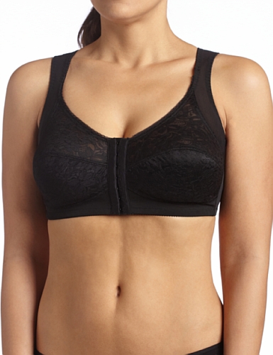 Carnival Womens Front Close Posture Bra, Black, 36C