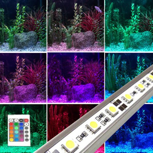 Fuloon 12V 2 Pcs X 50CM Colour Changing LED Aluminum Strip with Silica gel Light Aquarium Lighting Fish