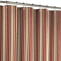 Maytex Sorrento Stripe Fabric Shower Curtain, Burgundy