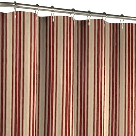 Maytex Sorrento Stripe Fabric Shower Curtain, Burgundy