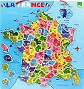 Vilac - 2582 - Jeux et Jouets en Bois - Carte de la France magn&eacute;tique (95 pi&egrave;ces)