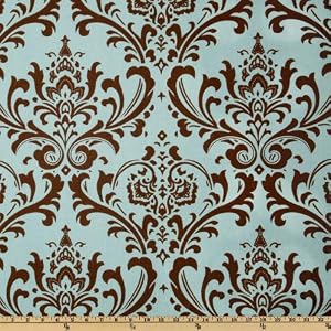 54-Wide-Premier-Prints-Traditions-French-Blue-Brown-Fabric-By-The-Yard