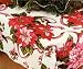 Christmas Tablecloth, Poinsettia Print, 60x118 Inches Rectangular