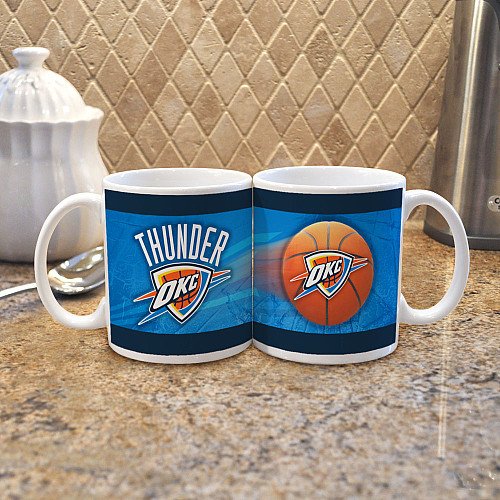 NBA Oklahoma City Thunder 2 Pack 11oz White SportsBall Mug