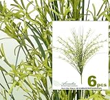 SIX 20" FLower & Grass Artificial Silk Plants _white
