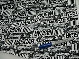 Fabric Cotton Blend Black & White Nascar Racing W225