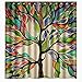 ONEONEY Colorful Tree of Life Gorgeous Like Feather Bathroom Shower Curtain - Custom Polyester Fabric kids Decorative Curtain Ideas (72