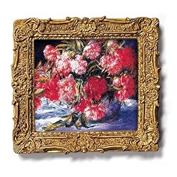 Peonies II - Gold Frame Magnet with pop-out easel (2-3/4" x 2-1/2")