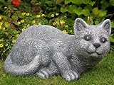 Eigenschaften Tiefes Kunsthandwerk GbR  / Tierfigur Steinfigur Grosse Katze schiefergrau