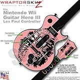 Big Kiss Black on Pink Skin by WraptorSkinz TM fits Nintendo Wii Guitar Her ....