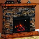 IMAGE OF Classic Flame Flagstone Stacked Stone Indoor Electric Fireplace