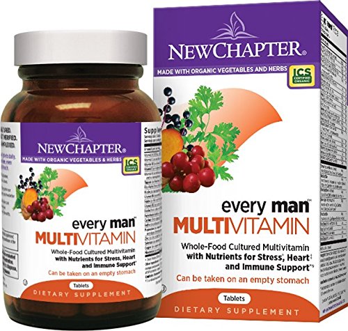 New Chapter Every Man, Men's Multivitamin Fermented with Probiotics + Selenium + B Vitamins + Vitamin D3 + Organic Non-GMO Ingredients - 24 ct