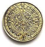 GOLD AZTEC CALENDAR Belt Buckle Mayan Mexico Toltec