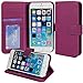 iPhone 6 Case, Abacus24-7 Leather Wallet with Flip Cover and Stand, Purple