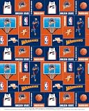 NBA Golden State Warriors Basketball Print Fleece Fabric By the yard