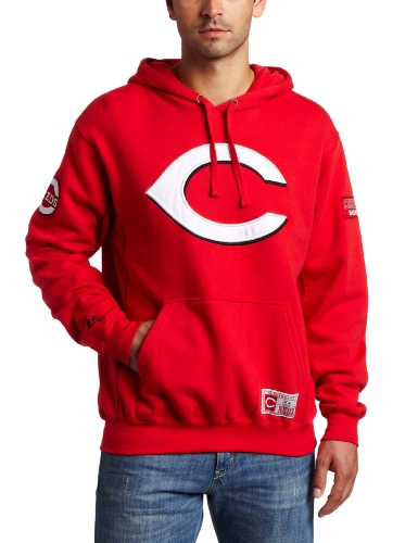 MLB Men's Cincinnati Reds Be Proud Long Sleeve Hooded Fleece Pullover, Athletic Red/Black, X-Large