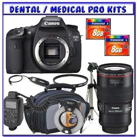Canon EOS 7D 18MP SLR Digital Camera + Canon EF 100mm f/2.8L IS USM 1-to-1 Macro Lens + Canon MR-14EX Macro Ring Lite + Two (2) 8GB CF + Tripod + Remote Shutter Release + Willoughby's Dental/Medical Accessory Package