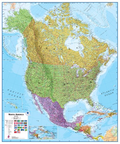 Maps International North America Wall Map (Laminated)