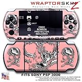 Chrome Skulls on Pink WraptorSkinz Skin and Screen Protector Kit fits Sony  ....