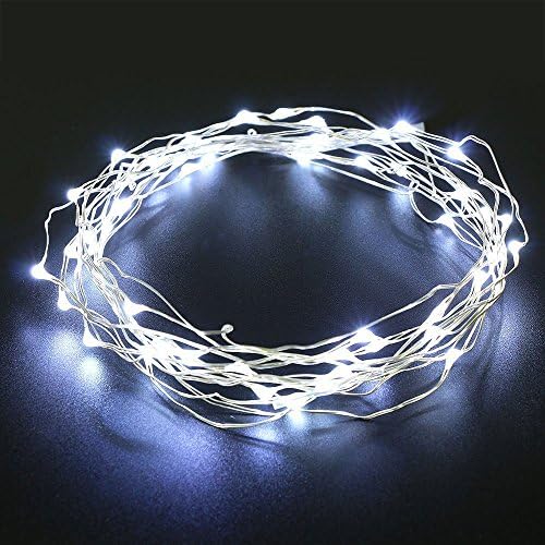 [Waterproof] HEYDO ,Christmas Wedding Fairy Starry String Lights , 16ft 50 LEDS Ultra Thin Silver Line Wire,Battery Operated, Used in Indoor/Outdoor.Creating Various Shapes What You Need!
