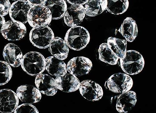 Pkg 96 Clear 17 Carat Acrylic Diamonds with Big Bling for Your Weddings, Parties and Other Special Event Decorations