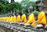 Buddha Statues - 48W x 33H - Peel and Stick Wall Decal by Wallmonkeys