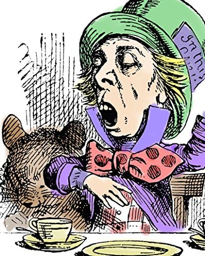 11x14 Alice in Wonderland Decorations, The Mad Hatter Tea Party Borderless Fine Art Print. Size: 11x14 Inches