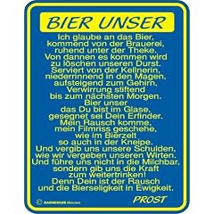 BIER UNSER GEBET PROST FUNSCHILD ALU SPA� GEIL R215