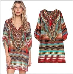 Vintage Shift Summer Polyester Mini Dress 