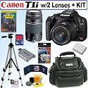 Canon EOS Rebel T1i 15.1 MP CMOS Digital SLR Camera with EF-S 18-55mm f/3.5-5.6 IS Lens & EF 75-300mm f/4-5.6 III "USM" Telephoto Zoom Lens + 8GB Deluxe Accessory Kit