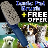 IONIC Pet (Cat/Dog) Grooming Brush - NEW DESIGN - The Best for Flea, Bug and All Pest Control - Includes Extra FREE Manual BRUSH!