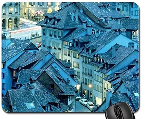 bern switzerland in blue grey Mouse Pad, Mousepad (Houses Mouse Pad)