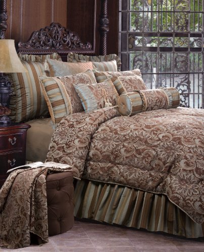 Jennifer Taylor Vellore Collection 10-Piece Comforter Set, King, Chocolate Brown