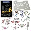 Master Airbrush Brand Airbrush Tattoo Stencils Set Book #6 Reuseable Tattoo Template Set, Book Contains 15 Unique Large Sized Stencil Designs, All Patterns Come on High Quality Vinyl Sheets with a Self Adhesive Backing.