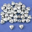 15g Heart Beads Silver Plated Beading 5mm Approx 35