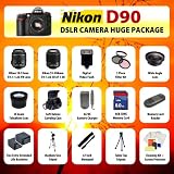 Nikon D90 SLR Digital Camera with 18-55mm VR Lens and 55-200mm VR Lens + Huge Accessories Package Including Wide Angle Macro Lens + 2x Telephoto + 3 Pc Filter KIT + 8gb Sdhc Memory Card + 2x Extended Life Batteries + Carrying Case + Tripod + Monopod & Much More!!
