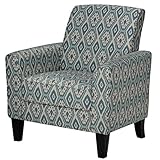 Cortesi Home Tali Blue Diamond Arm Accent Chair