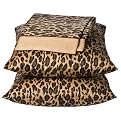 Leopard Print 300Tc Sheet Set - Brown