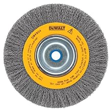 DEWALT DW4908 10-Inch Crimped Bench Wire Wheel, 3/4-Inch Arbor, Wide Face .014-Inch