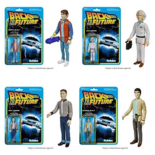 Back To The Future Reaction Figure Set Of 4 (Doc Brown, Marty McFly, George McFly, Biff Tannen) by FunKo