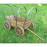 Garden covered wagon large decorative olive green by SHINE COMPANY INC.