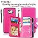 Galaxy S7 Edge Case, S7 Edge Case, TabPow 9 Card Slot Series - Wallet Folio PU Leather Case Cover With Detachable Magnetic Hard Case For Samsung Galaxy S7 Edge, Pink