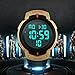 Gosasa LED Sports Military Men's Wristwatches 50m Waterproof Digital Casual Watch(Gold)