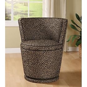 Armen Living Lc4016Fale 4016 Carousel Swivel Club Chair In A Leopard Print Fabric by Armen Living