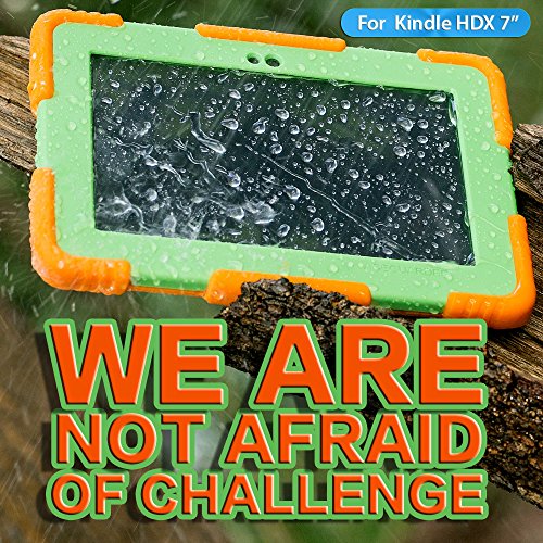 Specifically designed for Amazon Kindle Fire (only fit kindle fire HDX 7 2013). Material:High Standard Silicone Plastic Certified Quality, Absorbs shock and reduces vibration for stability. Protects against sand, dust, wind, rain, vibration, drop and other elements. Access to all ports, buttons, speakers and the camera.Suitable for Children and most Adults.