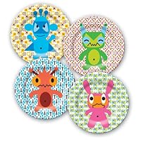 French Bull Melamine Juice Cup Set, Monster Kids, Set of 4
