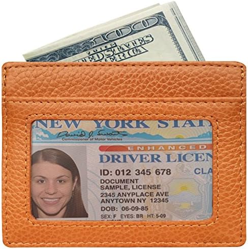 RFID Wallet Mens Leather RFID Blocking Front Pocket Wallet Slim Card Holder Case