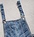 Difyou Women's Fray Pokcet Suspender Denim Overall Shorts Blue